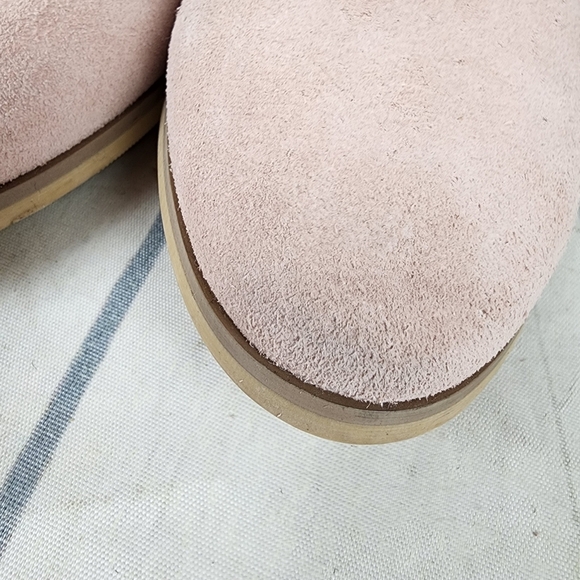 Denver Hayes Pink Suede Leather Ankle Bootie Perforated Almond Toe Size 9 - Picture 15 of 15